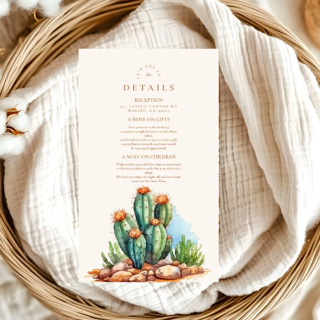 Watercolor Cactus Desert Landscape Wedding Enclosure Card (Creator Uploaded)