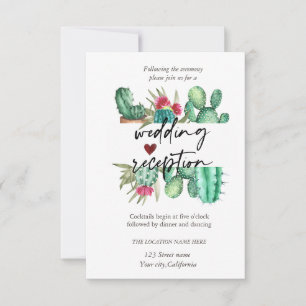 Watercolor Cactus Dots Reception  Invitation