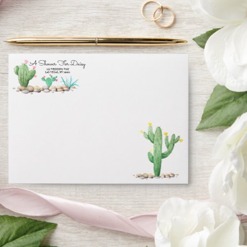 Watercolor Cactus Envelope