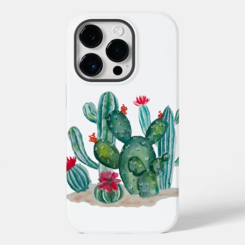 Watercolor Cactus Flower Plants  Case_Mate iPhone 14 Pro Case