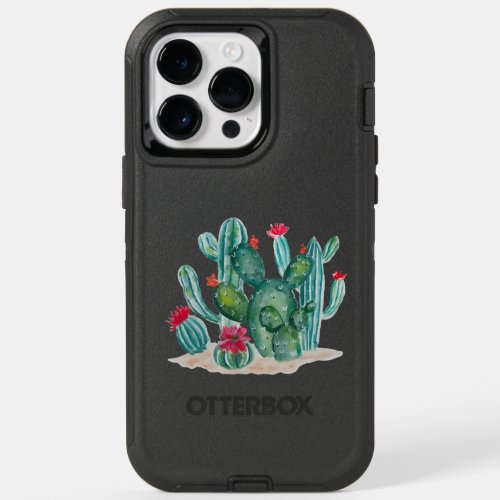 Watercolor Cactus Flower Plants  OtterBox iPhone 14 Pro Max Case