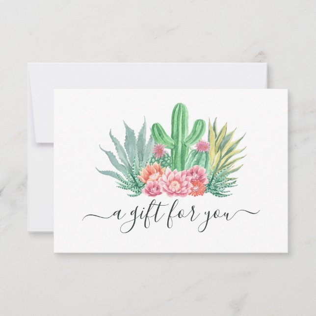 Watercolor Cactus Gift Certificate (Front)