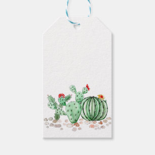 watercolor, cactus gift tags