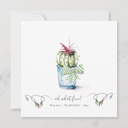 Watercolor Cactus Holiday Card | Zazzle.com