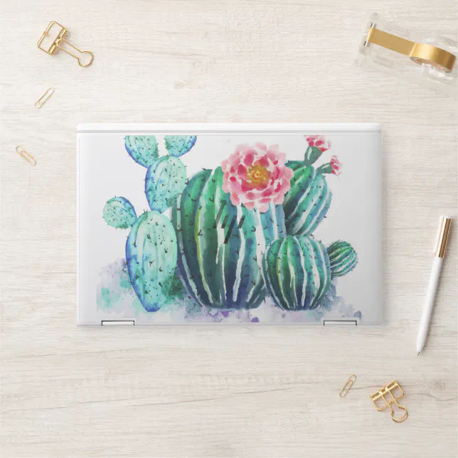 watercolor Cactus HP Laptop Skin | Zazzle