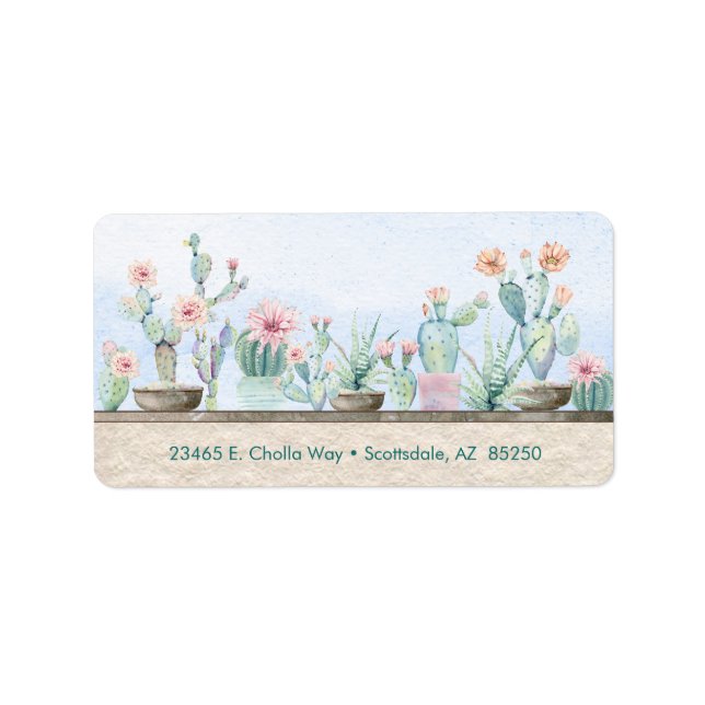 Watercolor Cactus Label (Front)