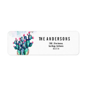 watercolor Cactus Label