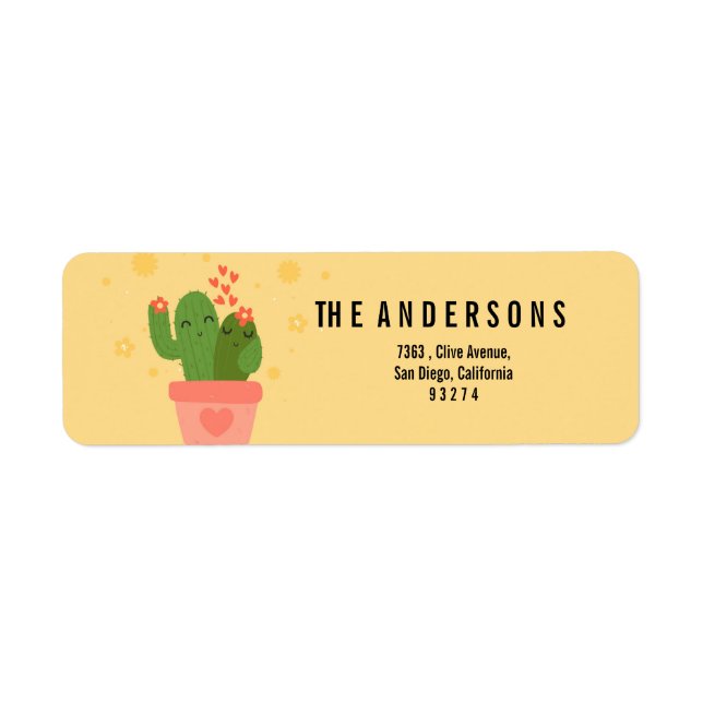 watercolor Cactus Label (Front)