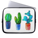 watercolor cactus laptop sleeve