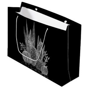 Watercolor, cactus large gift bag