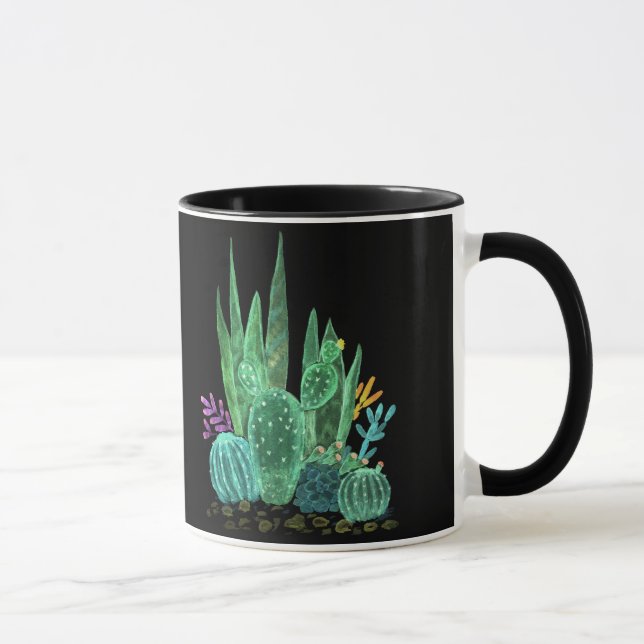 Watercolor, cactus mug (Right)