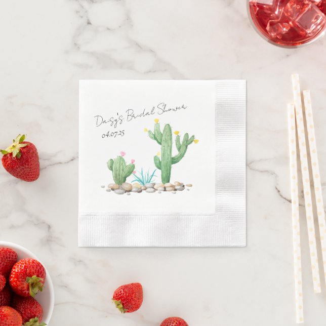Watercolor Cactus Napkins (Insitu)