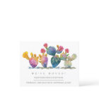 Watercolor Cactus New Home Moving Announcement