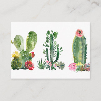 Watercolor Cactus Painting Business Card