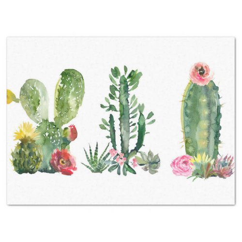 Watercolor Cactus Painting Tissue Paper