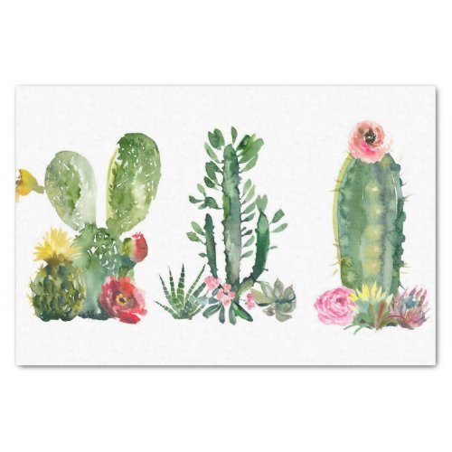 Watercolor Cactus Painting Tissue Paper