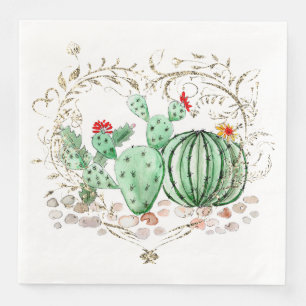 watercolor, cactus paper dinner napkins