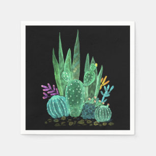 Watercolor, cactus paper napkins