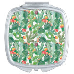 Watercolor Cactus Pattern Compact Mirror