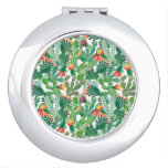 Watercolor Cactus Pattern Compact Mirror