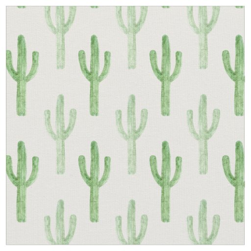 Watercolor Cactus Pattern Fabric