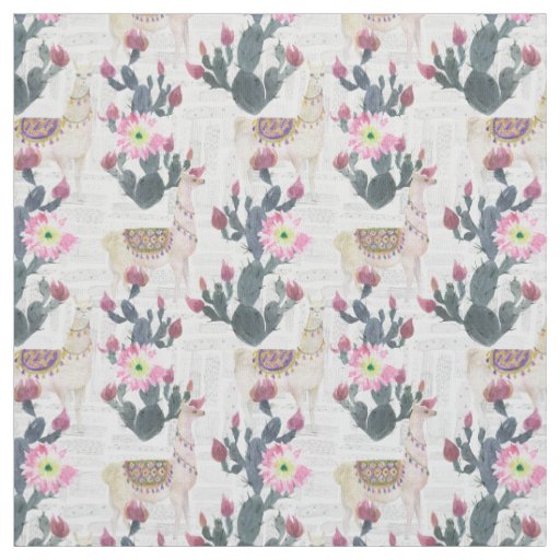Watercolor Cactus Pattern Fabric