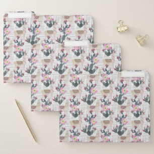 Watercolor Cactus Pattern File Folder