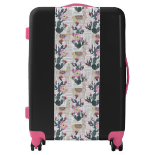 Watercolor Cactus Pattern Luggage