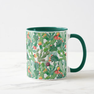Watercolor Cactus Pattern Mug