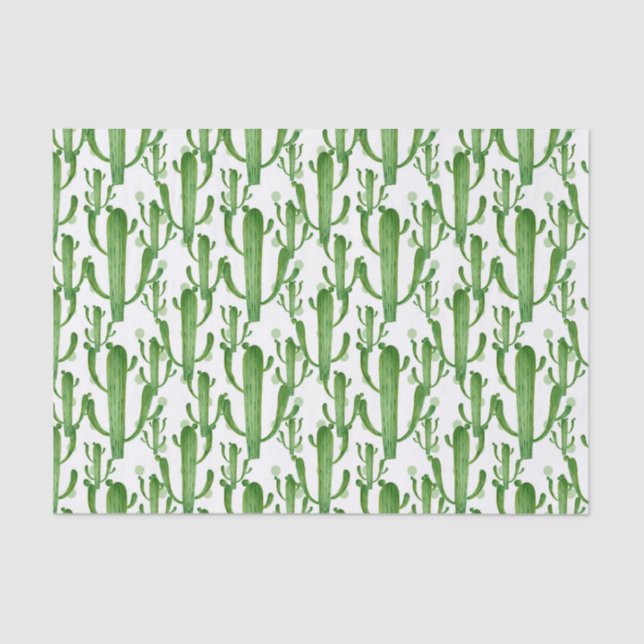 Watercolor cactus pattern party tissue paper (Front)
