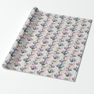Watercolor Cactus Pattern Wrapping Paper