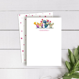 Watercolor Cactus Personalized Stationery Note Card
