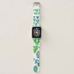 Watercolor cactus plant set, cacti flower illustra apple watch band