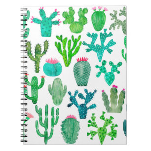 Watercolor cactus plant set, cacti flower illustra notebook
