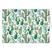 Watercolor Cactus Plants Pattern (Front Horizontal)