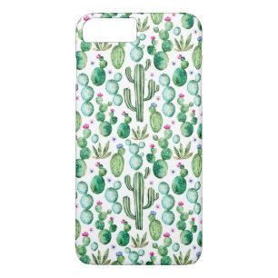 Watercolor Cactus Plants Pattern iPhone 8 Plus/7 Plus Case