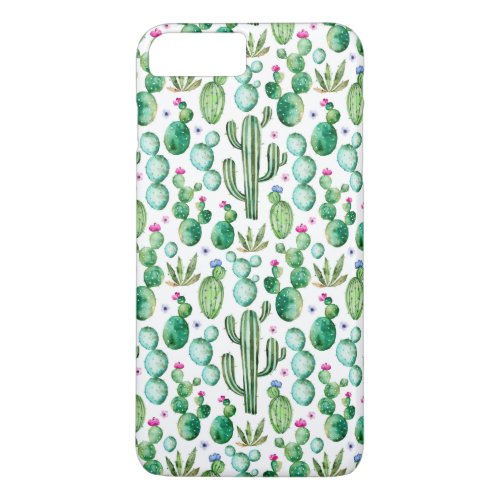 Watercolor Cactus Plants Pattern iPhone 8 Plus7 Plus Case