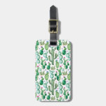 Watercolor Cactus Plants Pattern Luggage Tag at Zazzle
