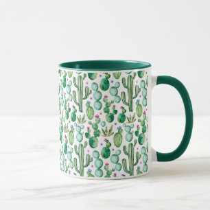 Watercolor Cactus Plants Pattern Mug