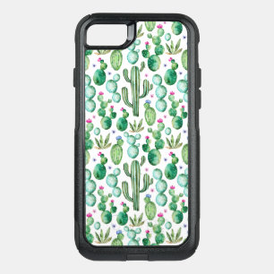 Watercolor Cactus Plants Pattern OtterBox Commuter iPhone SE/8/7 Case