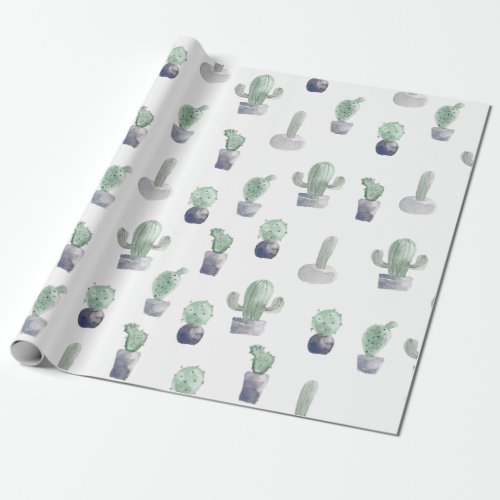 Watercolor Cactus Plants Wrapping Paper