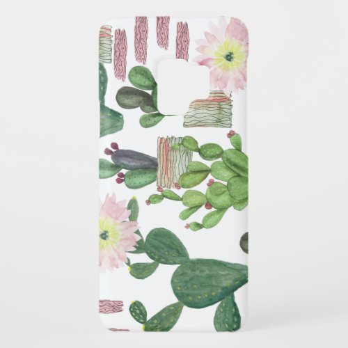 Watercolor Cactus Seamless Painting Pattern Case_Mate Samsung Galaxy S9 Case