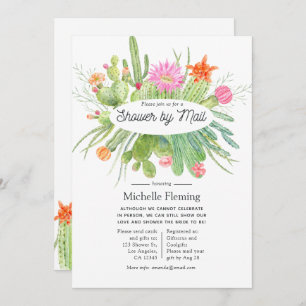 Watercolor Cactus Shower by Mail Invitation