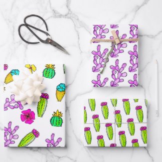 Watercolor Cactus Succulent Colorful Flower Floral