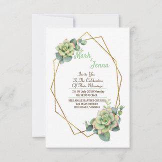 Watercolor Cactus & Succulent Wedding Invitation