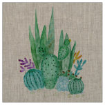 Watercolor , cactus , succulents fabric