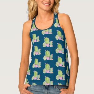 Watercolor Cactus Succulents Pots Any Color Tank Top