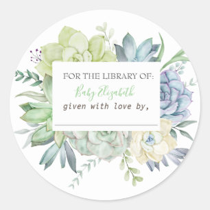 Watercolor Cactus Succulents Pregnancy Classic Round Sticker