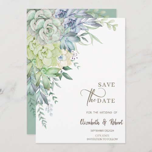 Watercolor Cactus Succulents Save The Date