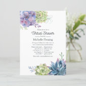 Watercolor Cactus Succulents Virtual Baby Shower Invitation (Standing Front)